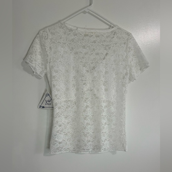 Wild Love white lace blouse. Size L. New with tag. - Picture 2 of 6